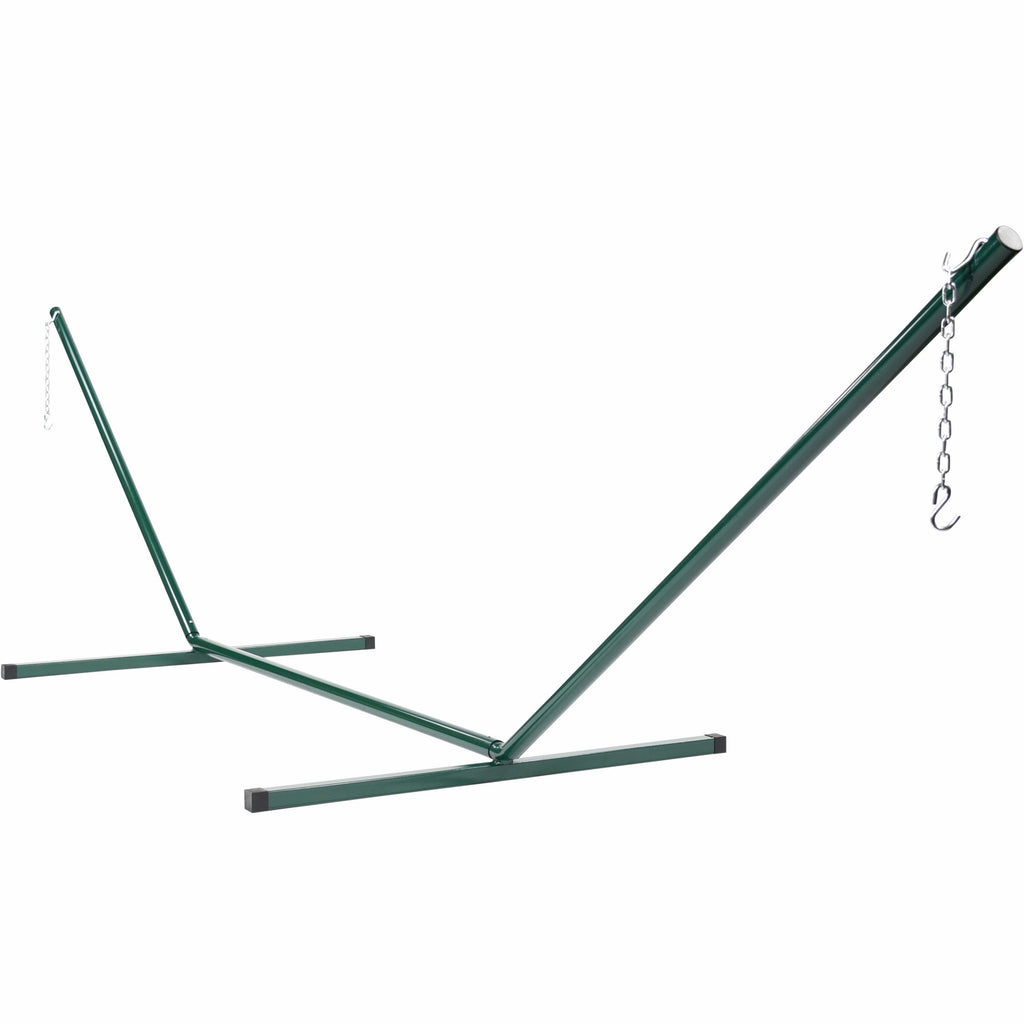 green metal hammock stand