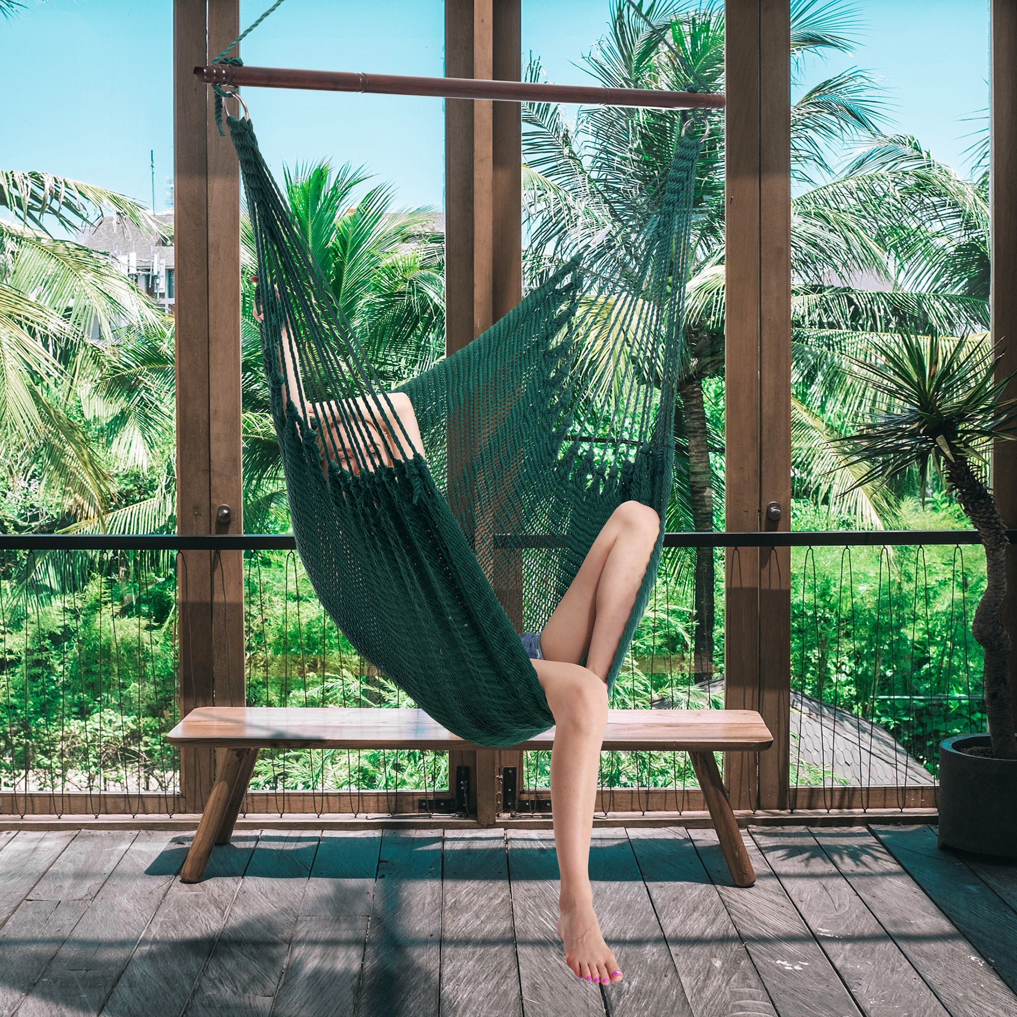 Jumbo Caribbean Hammock Chair - Green – Caribbean Hammocks