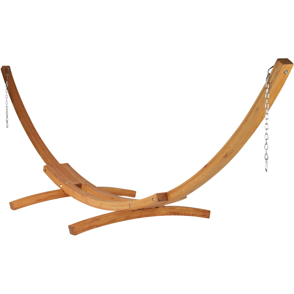 wooden arc shaped hammock stand